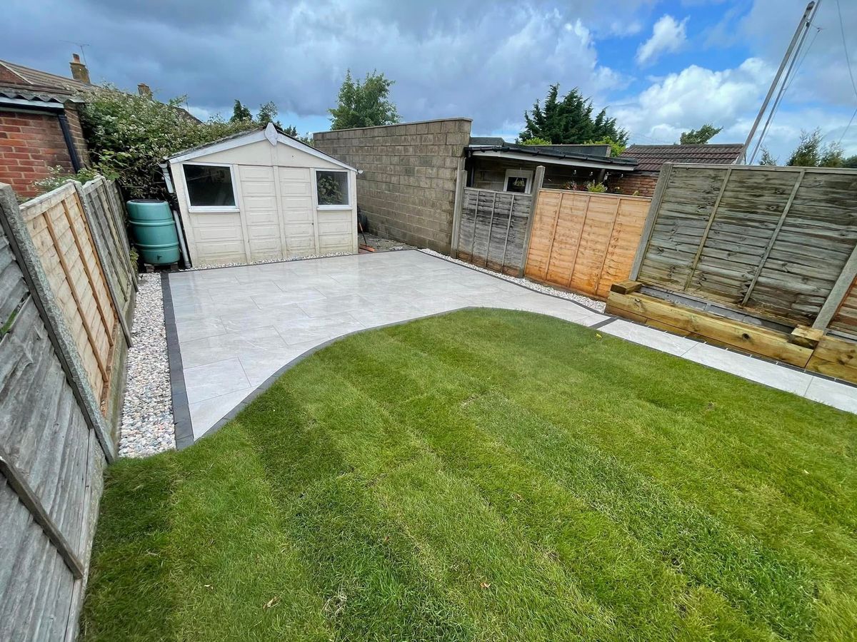 Garden patio installation