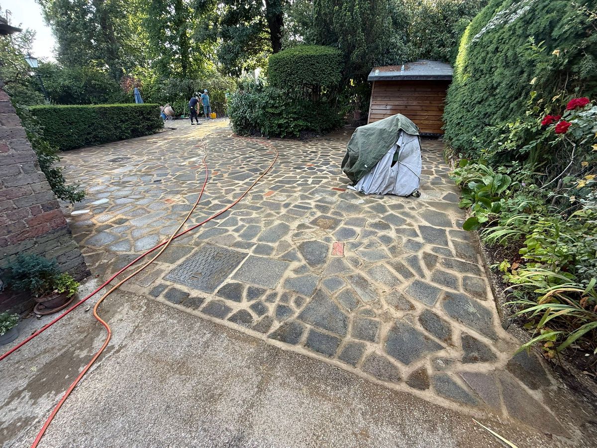Block paved driveway