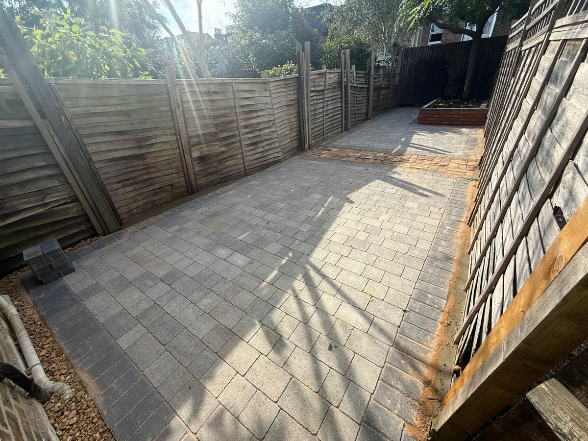 Garden patio installation